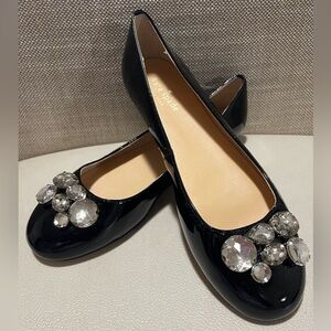 Kate Spade Jeweled Patent Leather Round Toe Ballet Flats Women’s Size 7.5